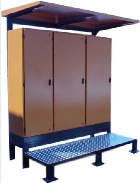 Stand-mounted enclosures with canopies